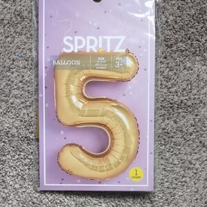 Spritz Metallic Gold Number 5 Balloon
